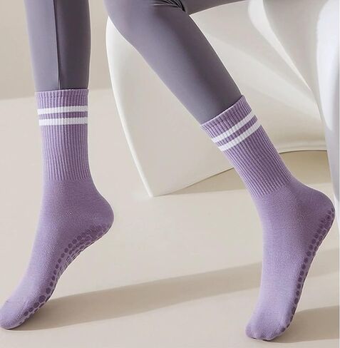 Yoga Socks Silicone Non-slip Bottom Women's Mid-tube Socks Fitness Socks Dance Pilates Socks Professional Sports Socks in Saudi Arabia