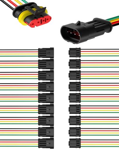 BJZ 2 Pin Car Connectors BJZ Waterproof 22AWG Automotive Electrical Connectors, Quickly Connect or Disconnect 2-Wires Connectors for Car Trailer Truck Bus Van Marine Boat Yacht (10 Kits) in Kuwait