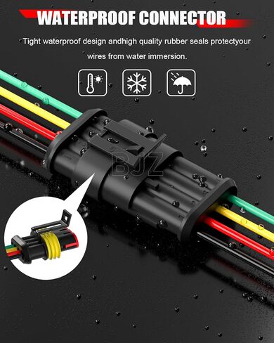BJZ 2 Pin Car Connectors BJZ Waterproof 22AWG Automotive Electrical Connectors, Quickly Connect or Disconnect 2-Wires Connectors for Car Trailer Truck Bus Van Marine Boat Yacht (10 Kits) in Kuwait