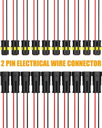 BJZ 2 Pin Car Connectors BJZ Waterproof 22AWG Automotive Electrical Connectors, Quickly Connect or Disconnect 2-Wires Connectors for Car Trailer Truck Bus Van Marine Boat Yacht (10 Kits) in Kuwait