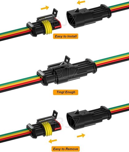 BJZ 2 Pin Car Connectors BJZ Waterproof 22AWG Automotive Electrical Connectors, Quickly Connect or Disconnect 2-Wires Connectors for Car Trailer Truck Bus Van Marine Boat Yacht (10 Kits) in Kuwait