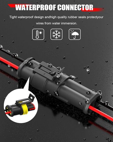 BJZ 2 Pin Car Connectors BJZ Waterproof 22AWG Automotive Electrical Connectors, Quickly Connect or Disconnect 2-Wires Connectors for Car Trailer Truck Bus Van Marine Boat Yacht (10 Kits) in Kuwait