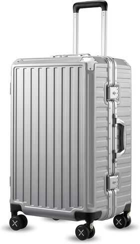 LUGGEX Luggage Sets with Spinner Wheels, 8010S Aluminum Frame Zipperless Polycarbonate Hard Shell Suitcase Sets (ZX-Core, Black, 3 Piece (20/24/28)) in Kuwait