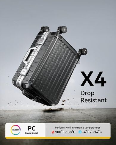 LUGGEX Luggage Sets with Spinner Wheels, 8010S Aluminum Frame Zipperless Polycarbonate Hard Shell Suitcase Sets (ZX-Core, Black, 3 Piece (20/24/28)) in Kuwait