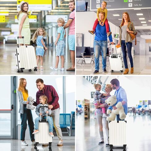 Hard Shell Zipperless Carry On Luggage Checked Suitcases, Aluminum Frame +PC With 4 360 Roller Spinner Wheels TSA Lock, For Men Women Travel Updated Version - 20 28 Inch 2 Pieces Sets White in Saudi Arabia