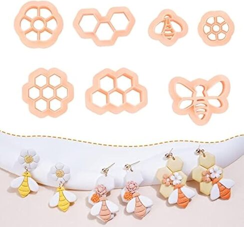 Puocaon Dangle Polymer Clay Cutters - 16 قطعة من قواطع الطين لمجوهرات طين البوليمر، قواطع قرط من طين البوليمر المغربي، قواطع طين كلاسيكية متدلية للأقراط، قواطع طين متدلية in Saudi Arabia