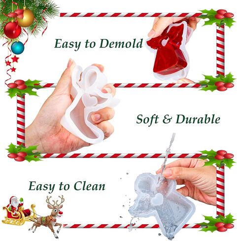 Resin Mold Silicone 2 Sizes Wing Angel Epoxy Resin Casting Molds with Oval Tray Cement Mould Set for DIY Christmas Ornaments Gifts Home Art Decoration Soap Plaster Candle Making Crafts Moulds Supplies in Saudi Arabia