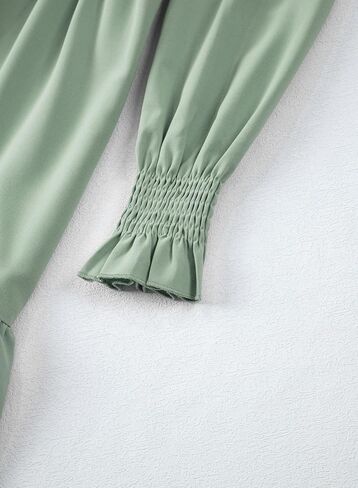 blibean Teen Girls Dress Kids Double Ruffle Long Sleeve Smocked Dresses Size 6-15 Years in Kuwait