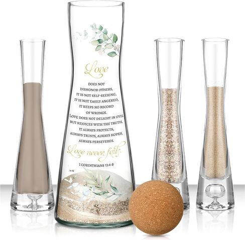 Irenare Unity Sand Ceremony Set Wedding Sand Vase Kit Include Sand Ceremony Vase, Sand, Cork Stopper, Unity Sand Set for Weddings Engagement Anniversary Memorial Bridal Party in Saudi Arabia