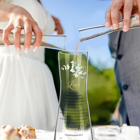 Irenare Unity Sand Ceremony Set Wedding Sand Vase Kit Include Sand Ceremony Vase, Sand, Cork Stopper, Unity Sand Set for Weddings Engagement Anniversary Memorial Bridal Party in Saudi Arabia