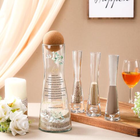 Irenare Unity Sand Ceremony Set Wedding Sand Vase Kit Include Sand Ceremony Vase, Sand, Cork Stopper, Unity Sand Set for Weddings Engagement Anniversary Memorial Bridal Party in Saudi Arabia