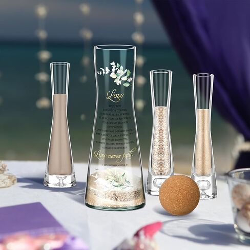 Irenare Unity Sand Ceremony Set Wedding Sand Vase Kit Include Sand Ceremony Vase, Sand, Cork Stopper, Unity Sand Set for Weddings Engagement Anniversary Memorial Bridal Party in Saudi Arabia