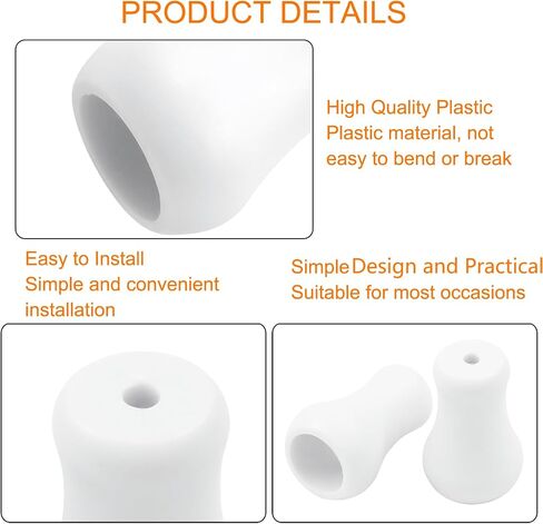 12Pcs White Plastic Pull Cord Tassel, Plastic Drawstring Tassels Window Blind Cord Knobs Drops Pull End for Blinds Pull Cords, Roman Shades Curtain Crafts in Kuwait