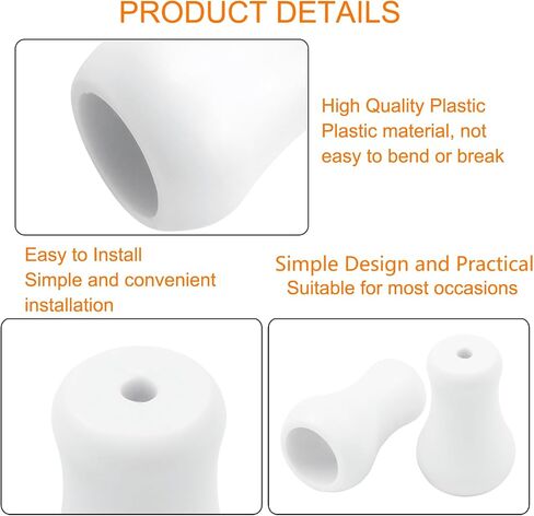 12Pcs White Plastic Pull Cord Tassel, Plastic Drawstring Tassels Window Blind Cord Knobs Drops Pull End for Blinds Pull Cords, Roman Shades Curtain Crafts in Kuwait
