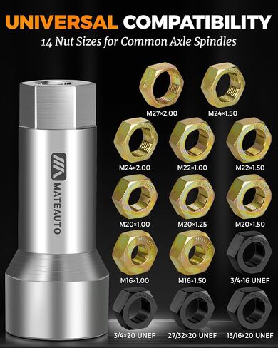 Axle Spindle Rethreading Kit,16 Piece Precision Restorer Master Repair Kit, Essential Tool for Mechanics - Includes Thread File and Axle Spindle Thread Chaser Set (16 Piece) in Saudi Arabia