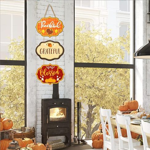 لافتة ترحيب لعيد الشكر، لافتة باب خشبية مباركة لتزيين الخريف لديكور المنزل في المزرعة وعيد الشكر in Kuwait