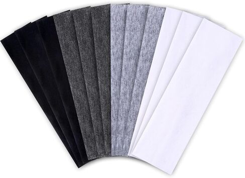 12pcs Women Headbands Non Slip Yoga Hair Bands for Girls Sports Running Workout Soft Cloth Black White Gray Elastic Headbands for Women Hair Accessories in Saudi Arabia