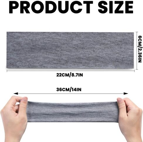 12pcs Women Headbands Non Slip Yoga Hair Bands for Girls Sports Running Workout Soft Cloth Black White Gray Elastic Headbands for Women Hair Accessories in Saudi Arabia