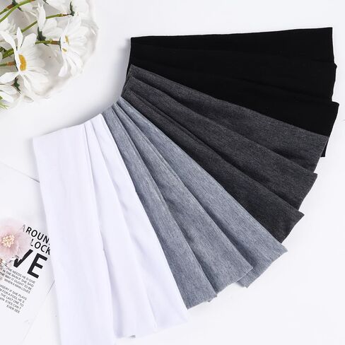 12pcs Women Headbands Non Slip Yoga Hair Bands for Girls Sports Running Workout Soft Cloth Black White Gray Elastic Headbands for Women Hair Accessories in Saudi Arabia