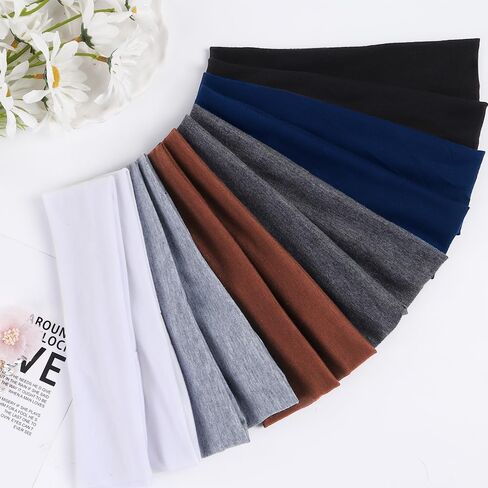 12 قطعة من عصابات الرأس النسائية غير القابلة للانزلاق عصابات شعر اليوغا للفتيات الرياضية والجري والتمرين من القماش الناعم باللون الأسود والأبيض والرمادي عصابات رأس مرنة للنساء إكسسوارات الشعر in Kuwait