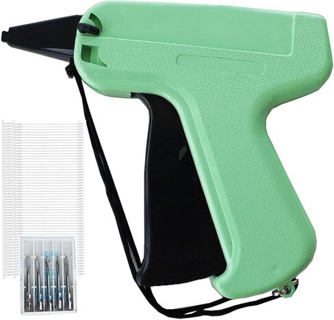 مسدس علامات للملابس، مسدس بطاقة السعر مع 5 إبر و1000 مشبك تثبيت، مسدس علامة للملابس (أخضر فاتح) in Kuwait
