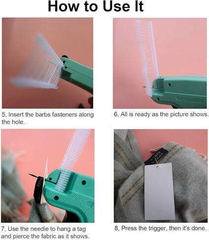 مسدس علامات للملابس، مسدس بطاقة السعر مع 5 إبر و1000 مشبك تثبيت، مسدس علامة للملابس (أخضر فاتح) in Kuwait