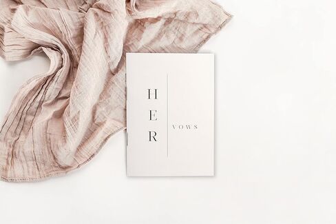 UNITED ESELL Modern Wedding Vow Books His and Hers - Bride and Wedding Notebook with 28 Pages - 5,9" x 3.9"- Great for Vow Renewal - Bridal Shower Gifts – Booklet - Bonus Time Capsule Love in Saudi Arabia