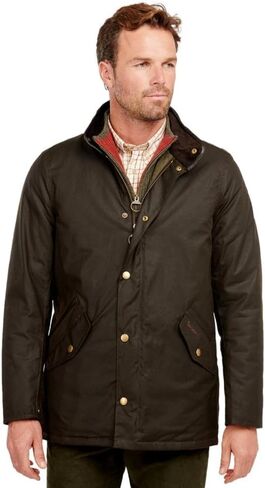 سترة بربور بريستبري الشمعية للرجال، زيتوني in Kuwait