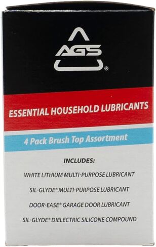 مجموعة AGS Automotive Solutions 4oz مجموعة متنوعة من مواد التشحيم المنزلية للفرشاة - تتضمن شحم عازل، ومواد تشحيم متعددة الأغراض، ومواد تشحيم باب المرآب، وشحم الليثيوم الأبيض (4 عبوات) in Saudi Arabia