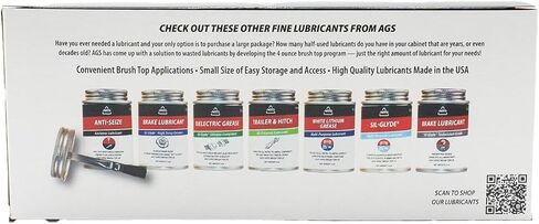 مجموعة AGS Automotive Solutions 4oz مجموعة متنوعة من مواد التشحيم المنزلية للفرشاة - تتضمن شحم عازل، ومواد تشحيم متعددة الأغراض، ومواد تشحيم باب المرآب، وشحم الليثيوم الأبيض (4 عبوات) in Saudi Arabia