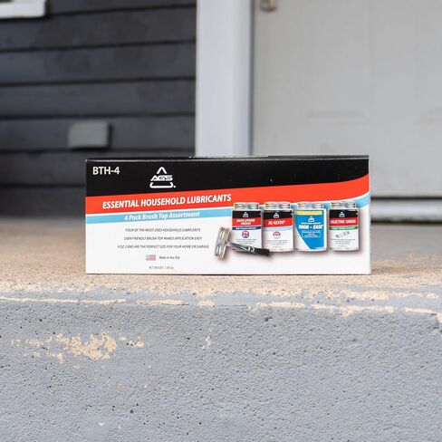 مجموعة AGS Automotive Solutions 4oz مجموعة متنوعة من مواد التشحيم المنزلية للفرشاة - تتضمن شحم عازل، ومواد تشحيم متعددة الأغراض، ومواد تشحيم باب المرآب، وشحم الليثيوم الأبيض (4 عبوات) in Saudi Arabia