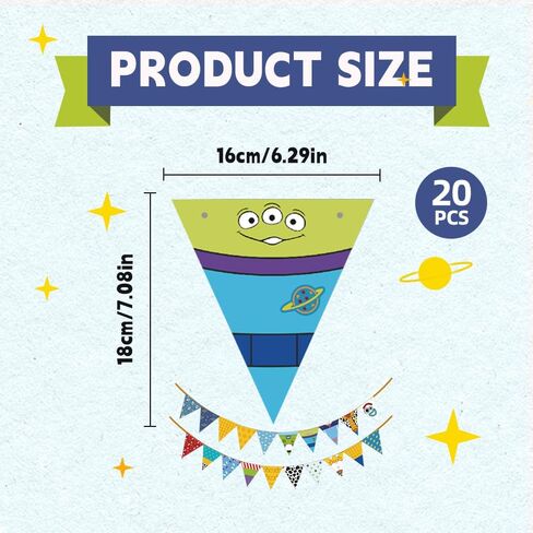 20 قطعة من أعلام الألعاب، زينة معلقة، لافتة حفلات لحفلات استقبال المولود الجديد، لوازم حفلات أعياد الميلاد in Kuwait