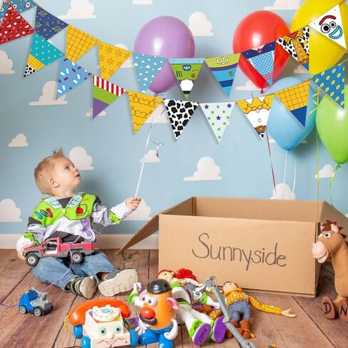 20 قطعة من أعلام الألعاب، زينة معلقة، لافتة حفلات لحفلات استقبال المولود الجديد، لوازم حفلات أعياد الميلاد in Kuwait