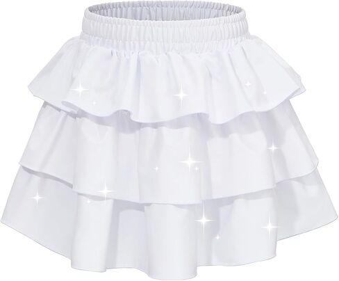 Century Star Girls' Sparkle Metallic Skirts Girls Layers Ruffle Sequin Skirt Tutu with Sunglasses for Kids Outfit for Girls in Saudi Arabia