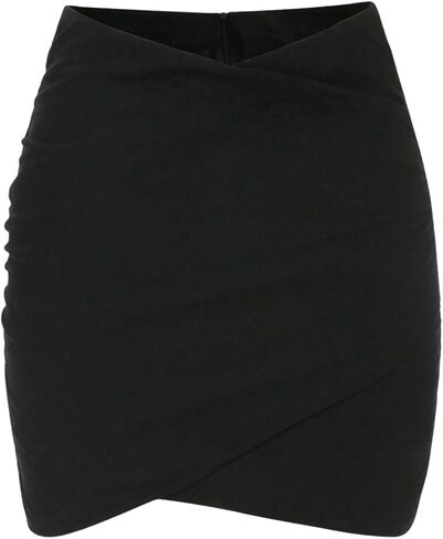 Milumia Girl's V Cut Low Waist Asymmetrical Hem Wrap Short Skirts in Saudi Arabia