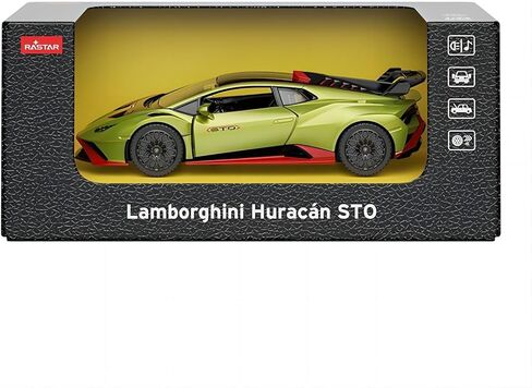 RASTAR 1/32 64300 Lamborghini Pull Back Metal Car Model - مرخصة رسميًا من Lamborghini Huracan STO Die Cast Model Car للعب والعرض - أخضر in Kuwait
