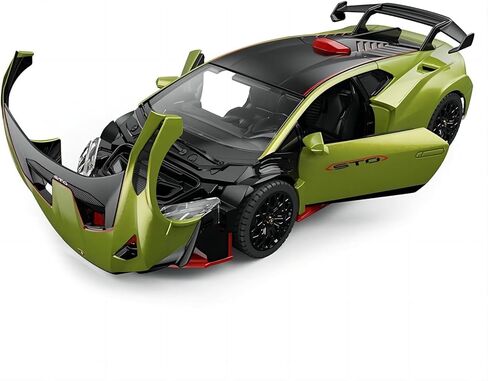 RASTAR 1/32 64300 Lamborghini Pull Back Metal Car Model - مرخصة رسميًا من Lamborghini Huracan STO Die Cast Model Car للعب والعرض - أخضر in Kuwait