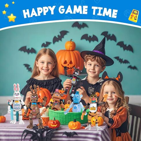 6PCS FNAF Action Figures Set with Fun Lights, 5.5IN Freely Deformable FNAF Collectible Toys – Great for Birthdays, Christmas, Halloween, Cake Toppers, Gaming Fans & Kids in Saudi Arabia