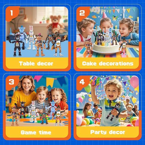 6PCS FNAF Action Figures Set with Fun Lights, 5.5IN Freely Deformable FNAF Collectible Toys – Great for Birthdays, Christmas, Halloween, Cake Toppers, Gaming Fans & Kids in Saudi Arabia