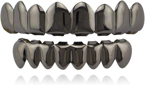 18K Gold Plated Hip Hop Caps Custom Fit Top & Bottom Grillz Set Teeth Grills Mouth in Saudi Arabia