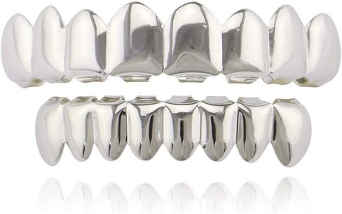 18K Gold Plated Hip Hop Caps Custom Fit Top & Bottom Grillz Set Teeth Grills Mouth in Saudi Arabia