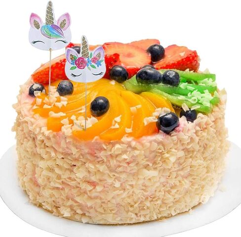 CCINEE 48pcs Rainbow Unicorn Cupcake Toppers Picks Double-Sided Paper Unicorn Cake Toppers for Birthday Party Dessert Decoration in Saudi Arabia