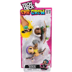 Tech Deck Sk8 Crew, 2-Pack Exclusive Fingerboards with Assistive Figures, Collectible and Customisable Mini Skateboards, Kids’ Toys for Ages 5 and up (Styles May Vary)