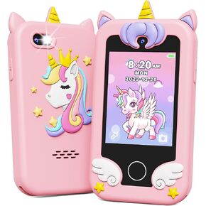 Kids Smart Phone Toy for Boys 3 4 5 6 Year Old, MP3 Music Player, Dual Camera Travel Toys Educational Games, Toddler Birthday Gifts Touchscreen Pretend Play Phones for 3-8 Year Old