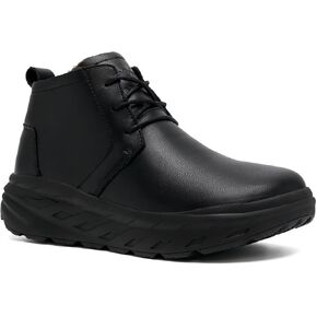 OrthoComfoot Men's Orthopedic Wide Leather Winter Ankle Boots: Comfortable Diabetic Dress Shoes with Arch Support for Orthotic, Casual Plantar Fasciitis Walking Shoes for Foot and Heel Pain