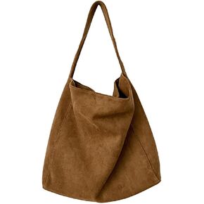 Suede Hobo Bags for Women Vintage Tote Bag for Women Retro Shoulder Bag Hobo Purse Everything Handbag Carryall Bag Travel Bag