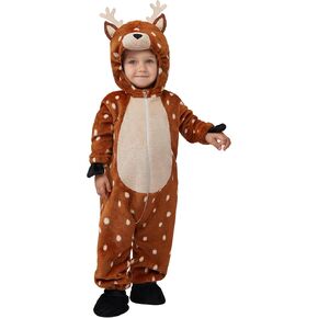 Spooktacular Creations Halloween Baby Pajama, Reindeer Toddler Hooded Jumpsuit Sleepwear for Halloween Cosplay Costume