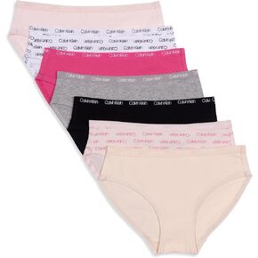 Calvin Klein Girls Bikini Cotton Bikini Stretch Underwear, Set of 7, Sizes S-XL