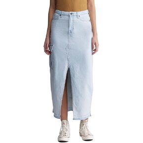 Buffalo David Bitton Women's Samantha High Rise Denim Maxi Skirt with Front Slit