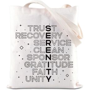 KUIYAI Serenity Tote Bag Serenity Prayer Shoulder Bag 12 Steps Recovery Gift NA AA Anniversary Sobriety Gift Addiction Gift